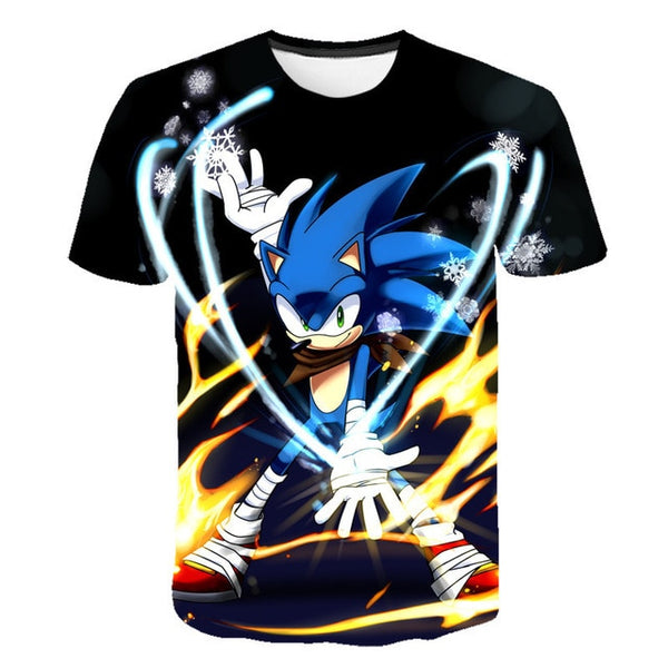 Boys Cartoon Sonic T Shirt hedgehog sonic t-shirt 3D Printed Tops Boys Streetwear Clothes for Teenager Children Tops 2020 Summer