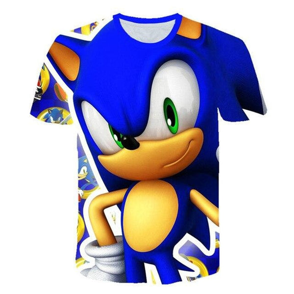 Boys Cartoon Sonic T Shirt hedgehog sonic t-shirt 3D Printed Tops Boys Streetwear Clothes for Teenager Children Tops 2020 Summer