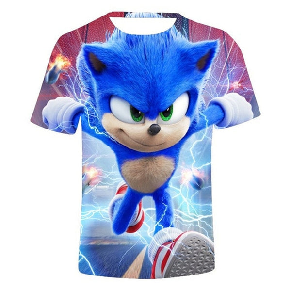 Boys Cartoon Sonic T Shirt hedgehog sonic t-shirt 3D Printed Tops Boys Streetwear Clothes for Teenager Children Tops 2020 Summer