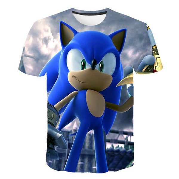 Boys Cartoon Sonic T Shirt hedgehog sonic t-shirt 3D Printed Tops Boys Streetwear Clothes for Teenager Children Tops 2020 Summer