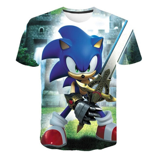 Boys Cartoon Sonic T Shirt hedgehog sonic t-shirt 3D Printed Tops Boys Streetwear Clothes for Teenager Children Tops 2020 Summer