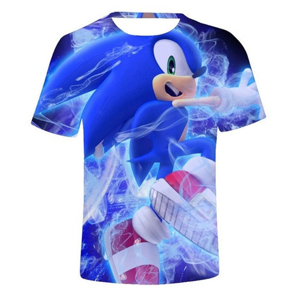 Boys Cartoon Sonic T Shirt hedgehog sonic t-shirt 3D Printed Tops Boys Streetwear Clothes for Teenager Children Tops 2020 Summer