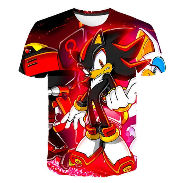 Boys Cartoon Sonic T Shirt hedgehog sonic t-shirt 3D Printed Tops Boys Streetwear Clothes for Teenager Children Tops 2020 Summer