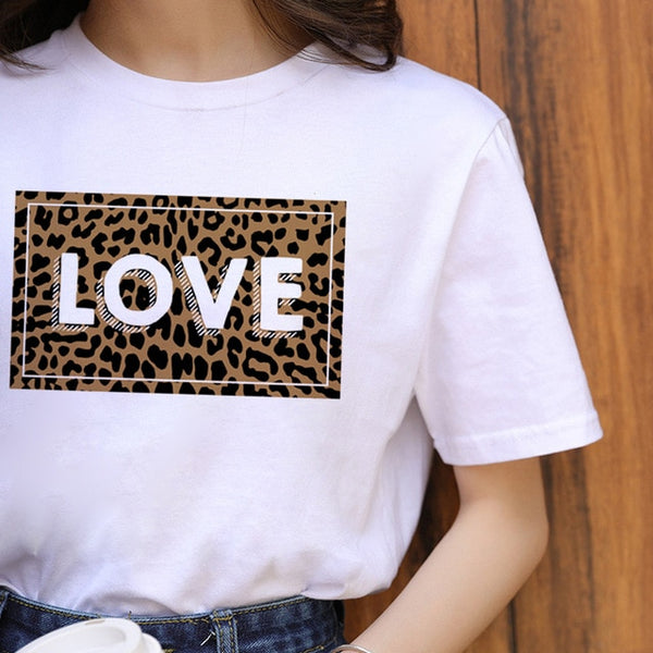 ZOGANKIN Summer Fashion Shirt Lips Leopard Graphic T Shirt Women Tops Base O-neckBlack Tees Kiss Leopard Lip Funny Girls Tshirt