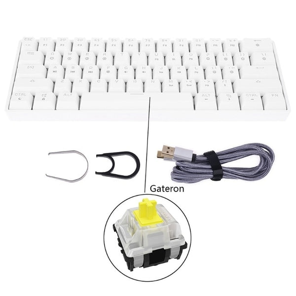 GK61 SK61 61 Key Mechanical Keyboard USB Wired LED Backlit Axis Gaming Mechanical Keyboard For Desktop