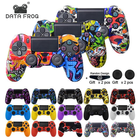 Data Frog Soft Silicone Gel Rubber Case Cover For SONY Playstation 4 PS4 Controller Protection Case For PS4 Pro Slim Gamepad