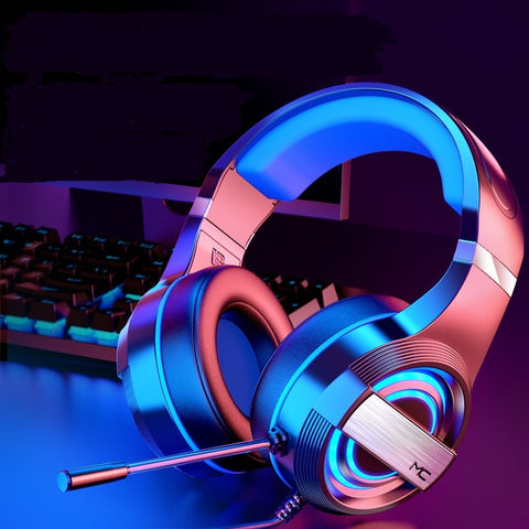 Gaming Headset Head-Mounted Headphones With Microphone For PC Computer Gamer Earphone Surround Sound with RGB Light