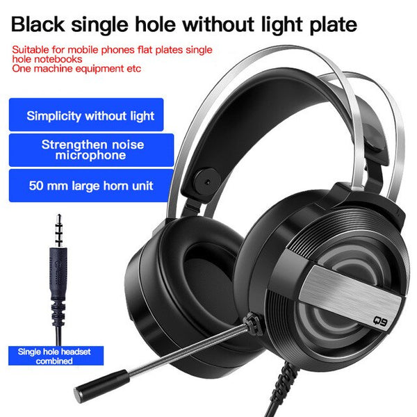 Gaming Headset Head-Mounted Headphones With Microphone For PC Computer Gamer Earphone Surround Sound with RGB Light