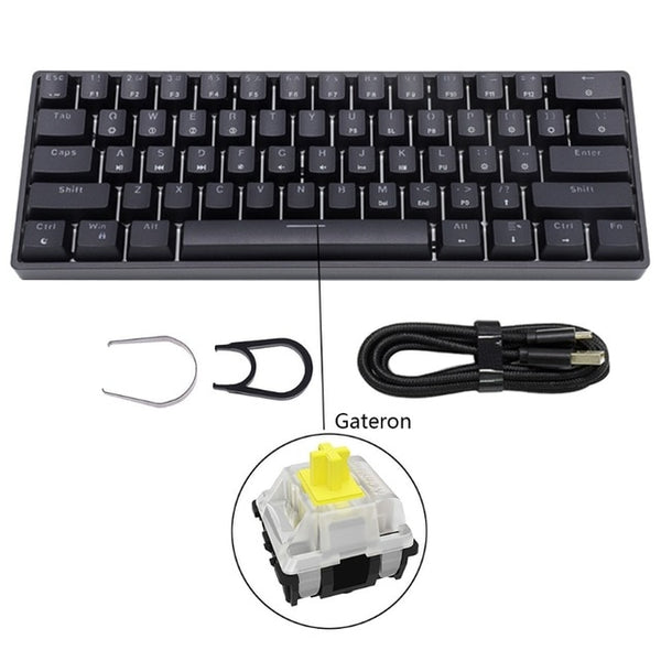 GK61 SK61 61 Key Mechanical Keyboard USB Wired LED Backlit Axis Gaming Mechanical Keyboard For Desktop