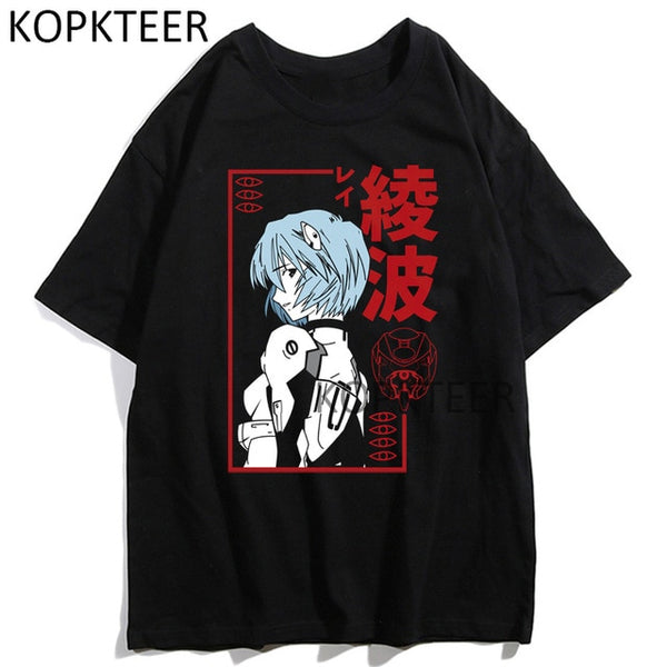 Men T-shirts Ayanami Rei Ikari Shinji Asuka Langley Soryu Anime Graphic Print Summer Tshirts Streetwear Ulzzang Harajuku T-Shirt