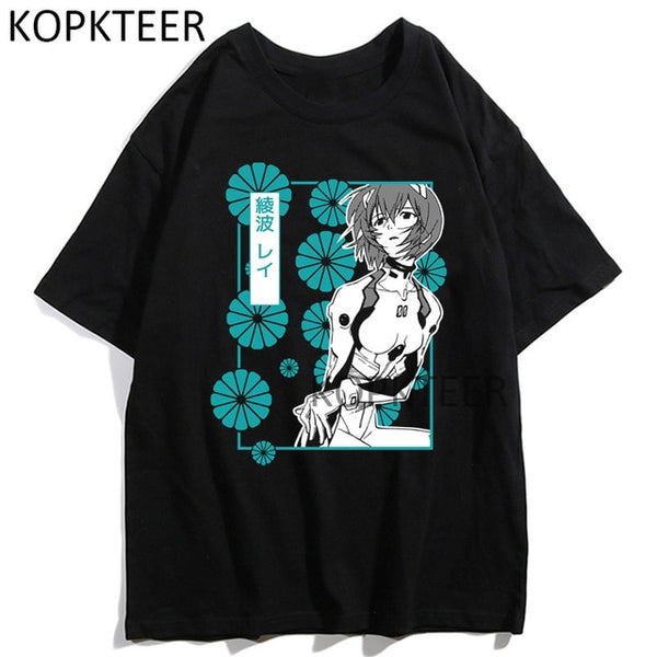 Men T-shirts Ayanami Rei Ikari Shinji Asuka Langley Soryu Anime Graphic Print Summer Tshirts Streetwear Ulzzang Harajuku T-Shirt