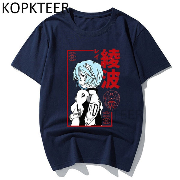 Men T-shirts Ayanami Rei Ikari Shinji Asuka Langley Soryu Anime Graphic Print Summer Tshirts Streetwear Ulzzang Harajuku T-Shirt