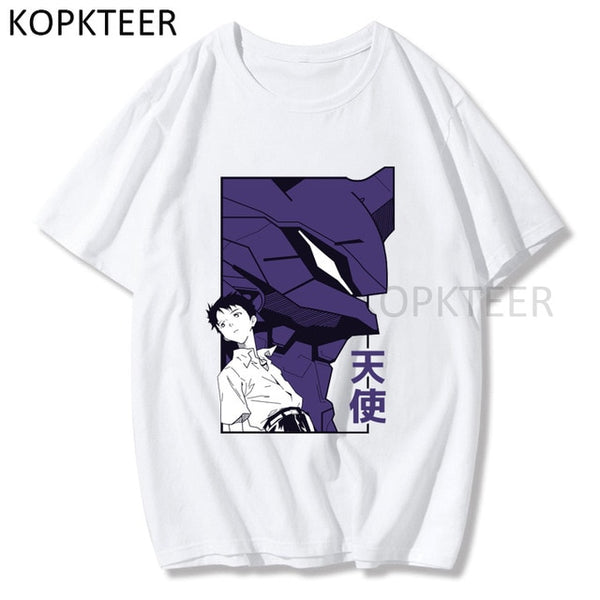 Men T-shirts Ayanami Rei Ikari Shinji Asuka Langley Soryu Anime Graphic Print Summer Tshirts Streetwear Ulzzang Harajuku T-Shirt