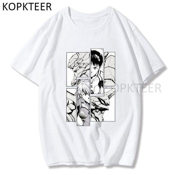 Men T-shirts Ayanami Rei Ikari Shinji Asuka Langley Soryu Anime Graphic Print Summer Tshirts Streetwear Ulzzang Harajuku T-Shirt