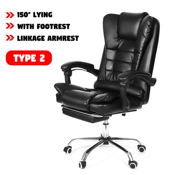 Computer Office Chair Gaming Home Leather Executive Swivel Gamer Chair Lifting Rotatable Armchair Footrest Adjustable Desk Chair