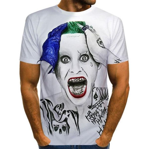 2020 Summer Clown White Joker 3D Printed T Shirt Men Joker Face Casual Male Tshirt Clown Short Sleeve Funny T Shirts TopsXXS-6XL