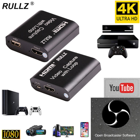 HD 1080P 4K HDMI Video Capture Card HDMI To USB 2.0 3.0 Video Capture Board Game Record Live Streaming Broadcast TV Local Loop