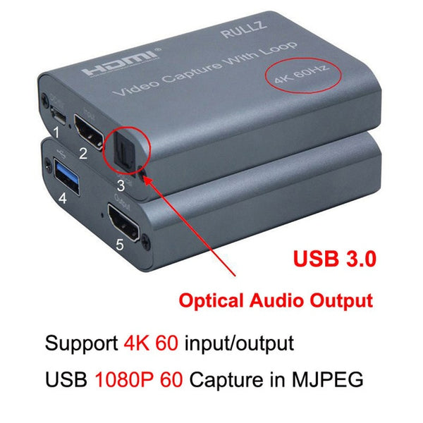 HD 1080P 4K HDMI Video Capture Card HDMI To USB 2.0 3.0 Video Capture Board Game Record Live Streaming Broadcast TV Local Loop