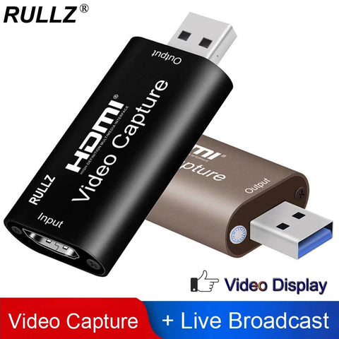 Rullz 4K Video Capture Card USB 3.0 2.0 HDMI Video Grabber Record Box for PS4 Game DVD Camcorder Camera Recording Live Streaming