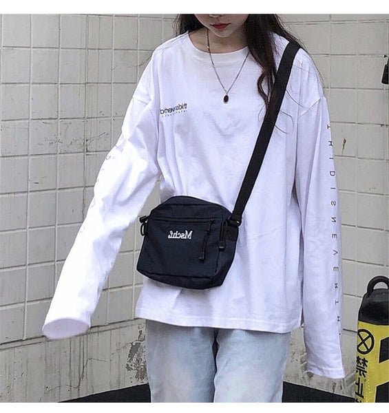 Autumn tshirt Casual Letter Print O-Neck stripe Tees Creativity Loose T-Shirts Women Long Sleeve Oversize top Hip Hop Streetwear