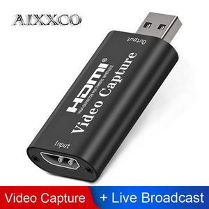 AIXXCO 4K Video USB capture HDMI-compatible card Video Grabber Record Box for PS4 DVD Camcorder Camera Recording Live Streaming