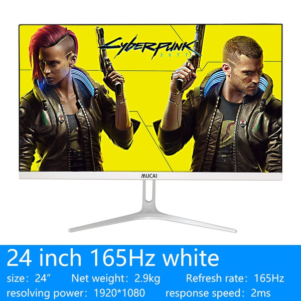 MUCAI 24 Inch PC Monitor 144Hz Ips Lcd Display HD 165Hz Desktop Gaming Gamer Computer Screen Flat Panel HDMI/DP