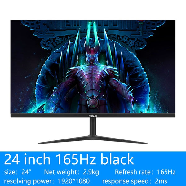 MUCAI 24 Inch PC Monitor 144Hz Ips Lcd Display HD 165Hz Desktop Gaming Gamer Computer Screen Flat Panel HDMI/DP