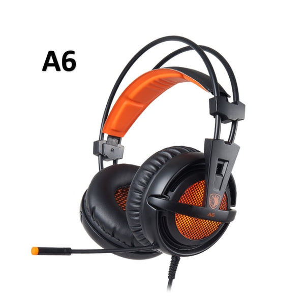 SADES A6 PC wired Gaming Headphones Headset Gamer 7.1 Surround Sound Stereo Earphones Microphone LED Breathing Light head set